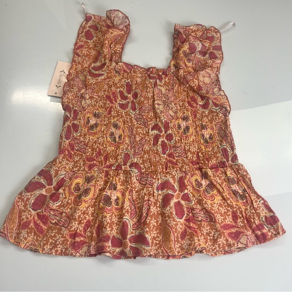 Nanette Lepore women’s orange floral top  M L5-31 - Picture 3 of 5